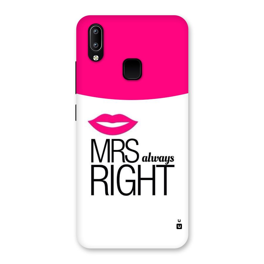 Mrs always right Back Case for Vivo Y93