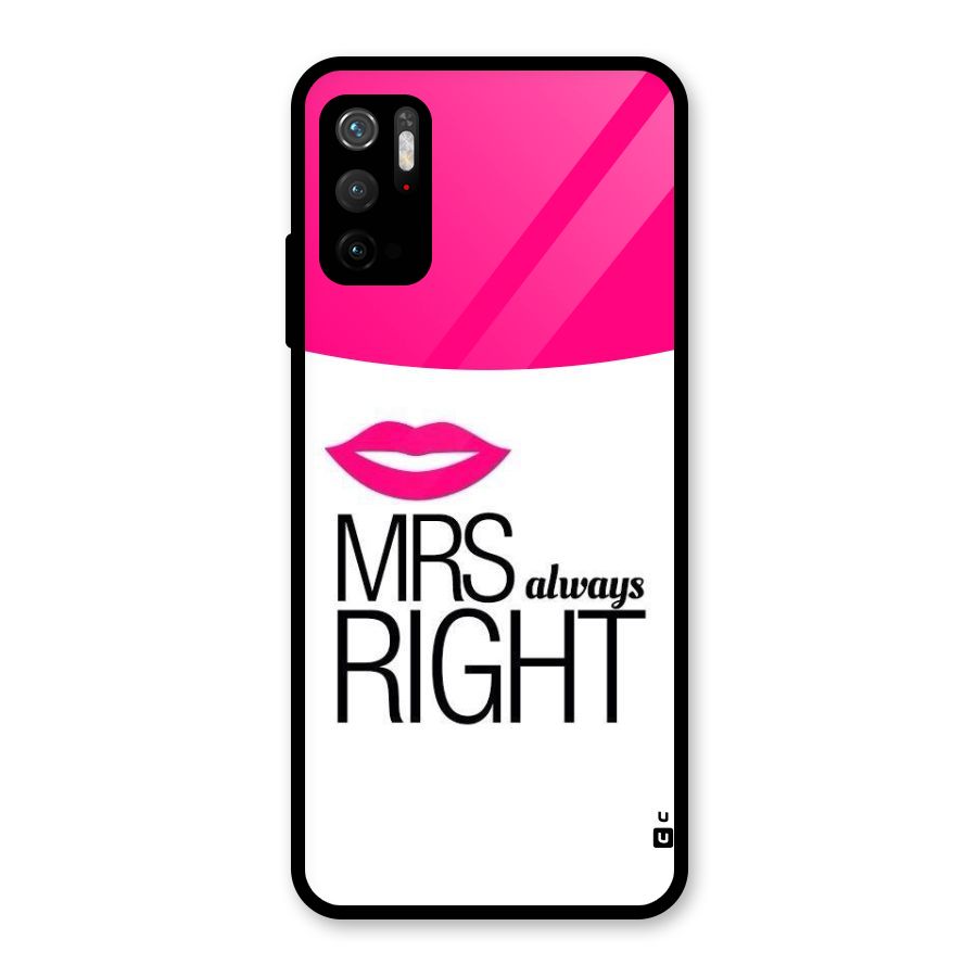 Mrs always right Glass Back Case for Poco M3 Pro 5G