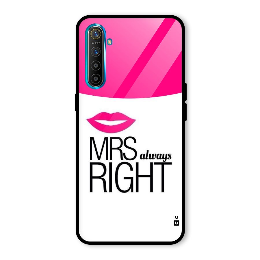 Mrs always right Glass Back Case for Realme X2