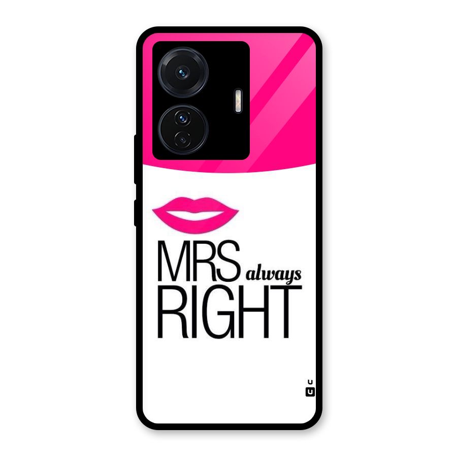 Mrs always right Glass Back Case for Vivo T1 Pro