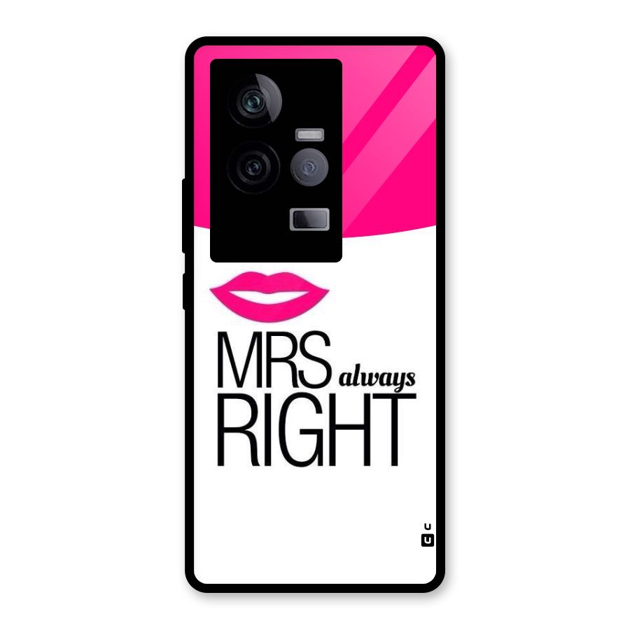 Mrs always right Glass Back Case for Vivo iQOO 11 5G