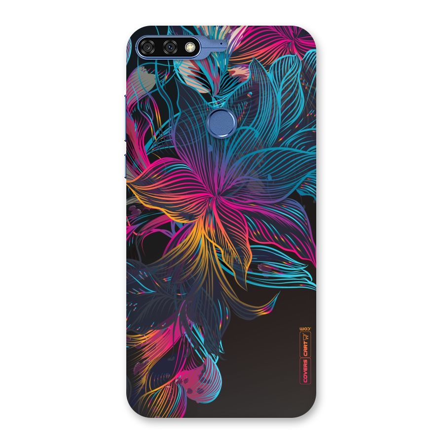 Multi-Colour Flowers Back Case for Honor 7C
