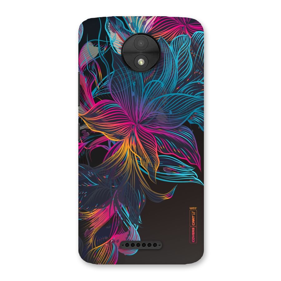 Multi-Colour Flowers Back Case for Moto C