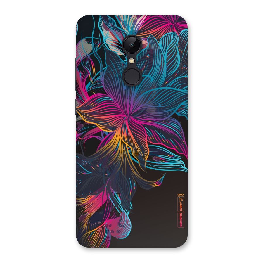 Multi-Colour Flowers Back Case for Redmi 5