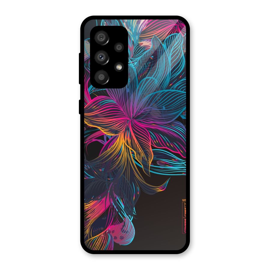 Multi-Colour Flowers Glass Back Case for Galaxy A32