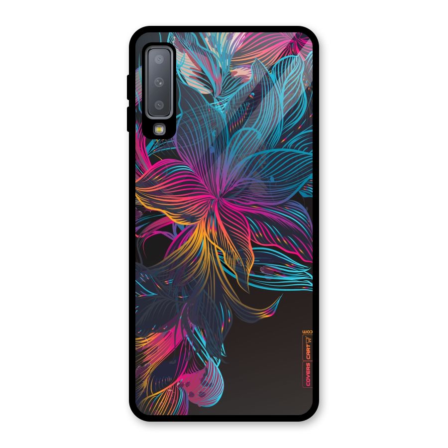 Multi-Colour Flowers Glass Back Case for Galaxy A7 (2018)