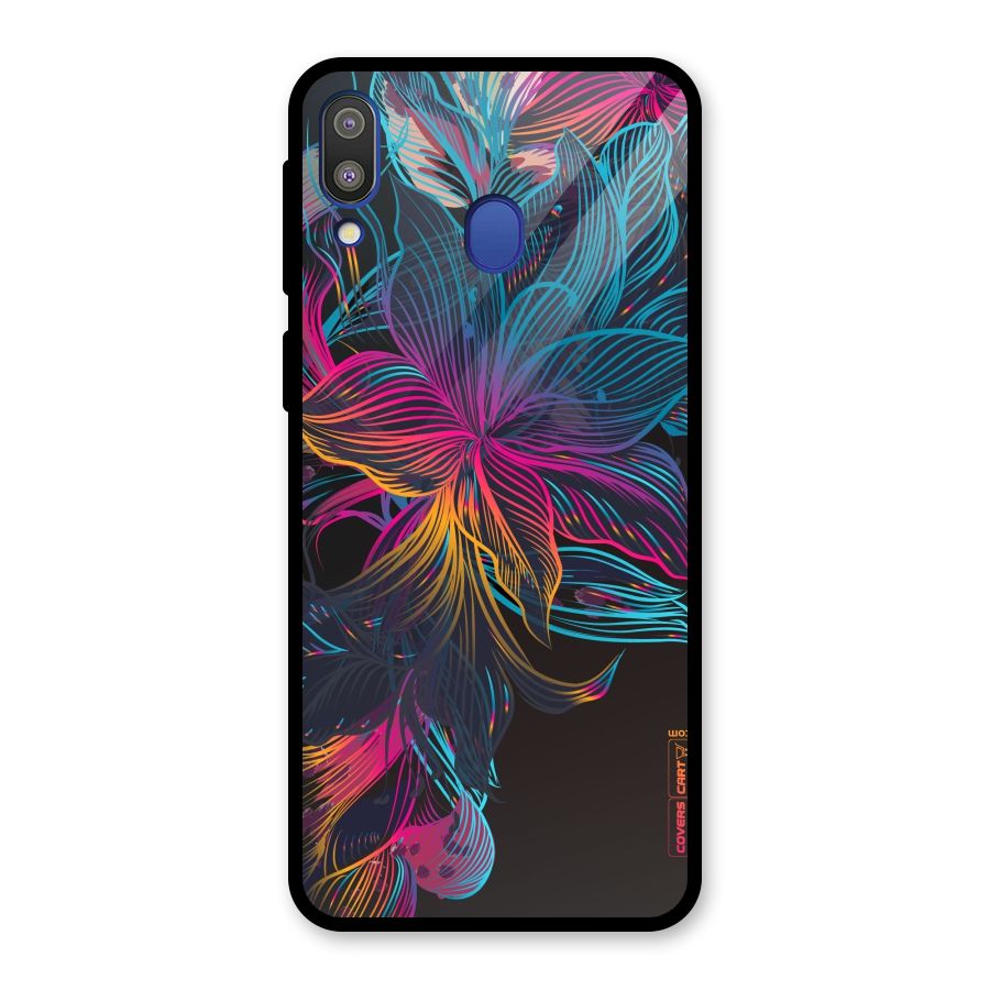 Multi-Colour Flowers Glass Back Case for Galaxy M20