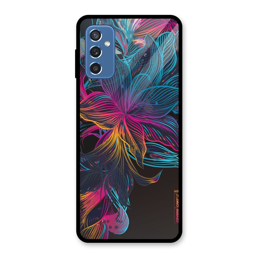Multi-Colour Flowers Glass Back Case for Galaxy M52 5G