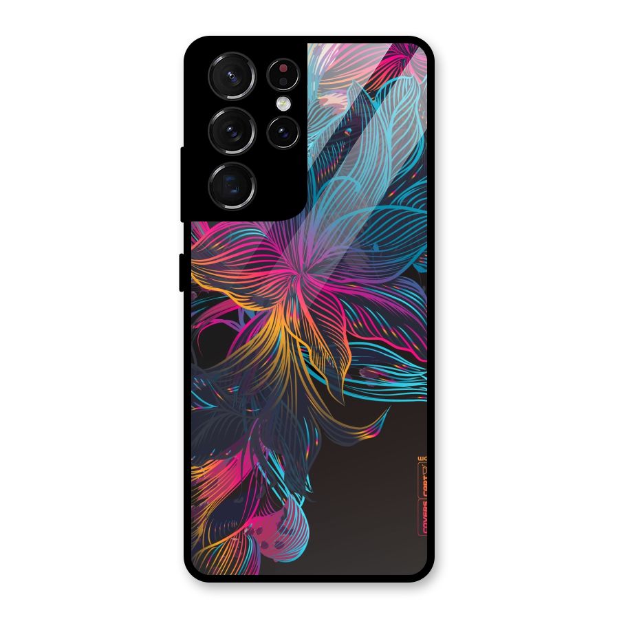 Multi-Colour Flowers Glass Back Case for Galaxy S21 Ultra 5G