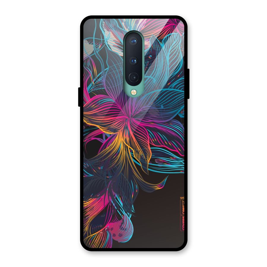 Multi-Colour Flowers Glass Back Case for OnePlus 8