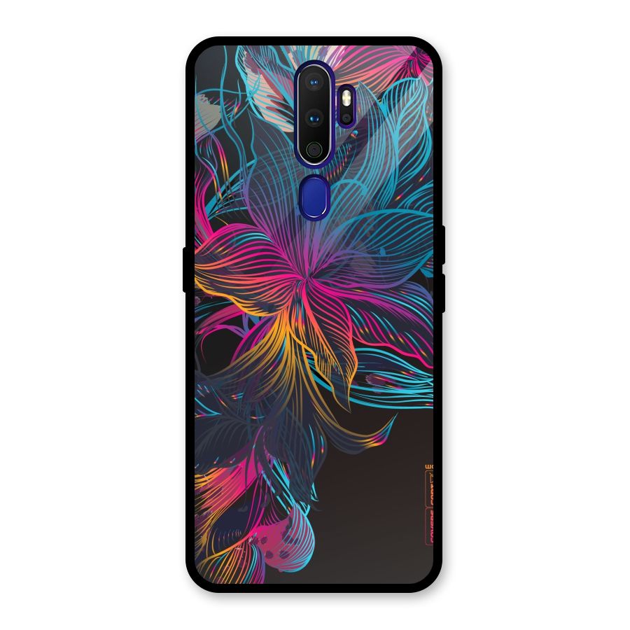 Multi-Colour Flowers Glass Back Case for Oppo A9 (2020)