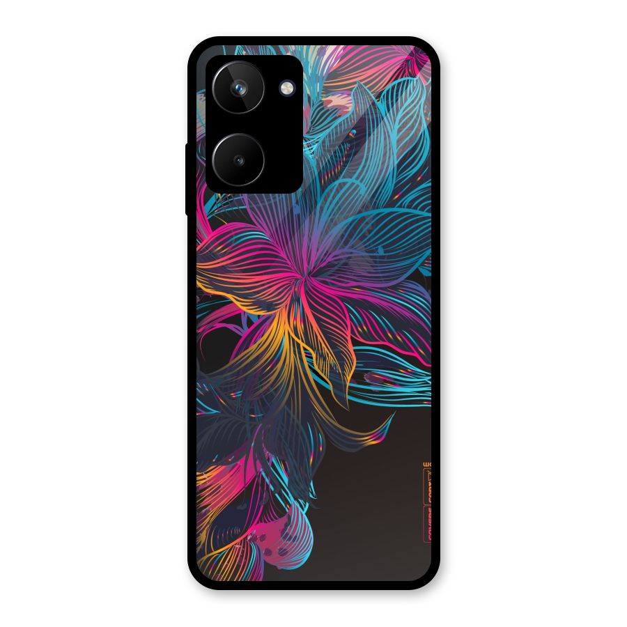 Multi-Colour Flowers Glass Back Case for Realme 10
