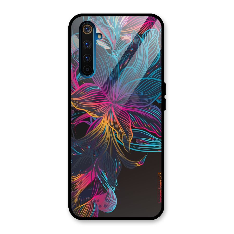 Multi-Colour Flowers Glass Back Case for Realme 6 Pro