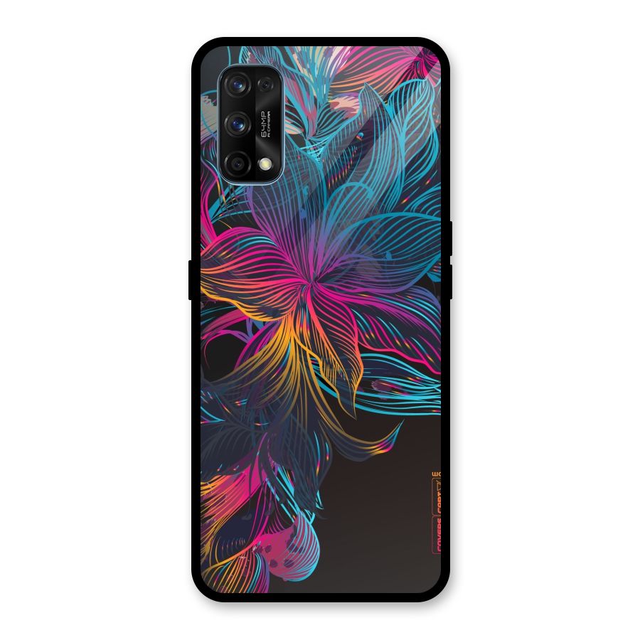 Multi-Colour Flowers Glass Back Case for Realme 7 Pro