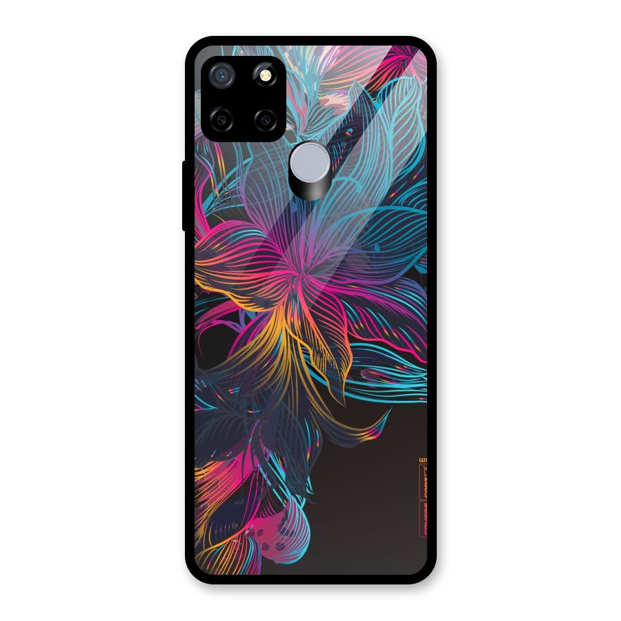 Multi-Colour Flowers Glass Back Case for Realme C15