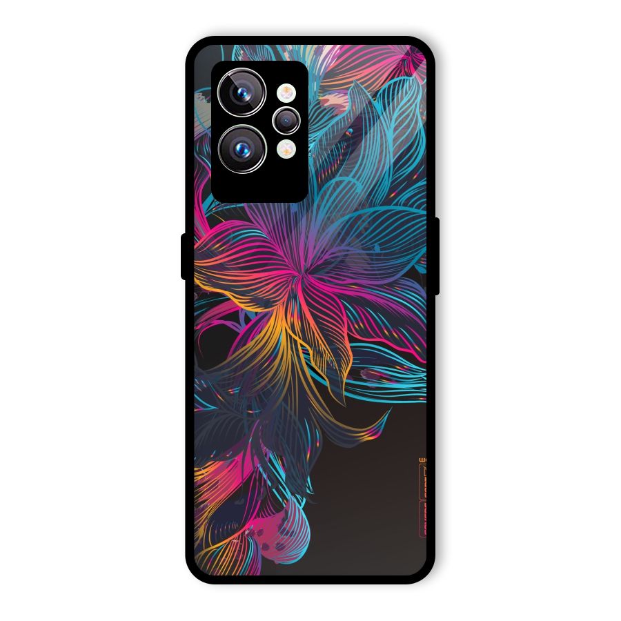 Multi-Colour Flowers Glass Back Case for Realme GT2 Pro
