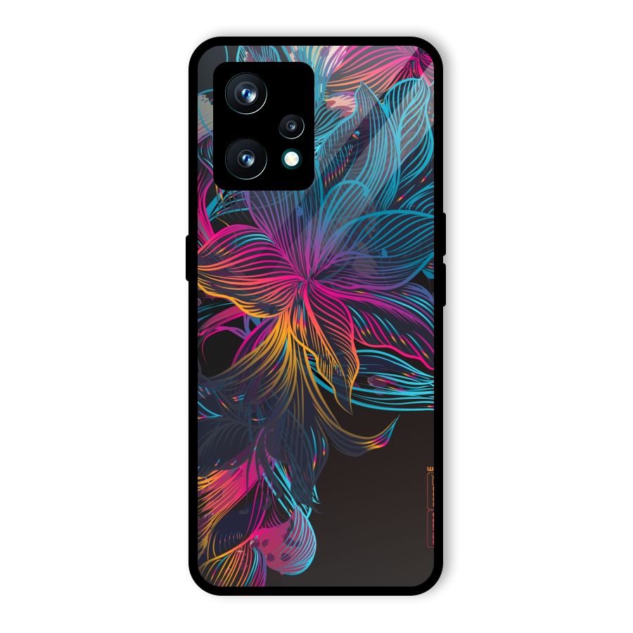 Multi-Colour Flowers Glass Back Case for Realme Narzo 50 Pro