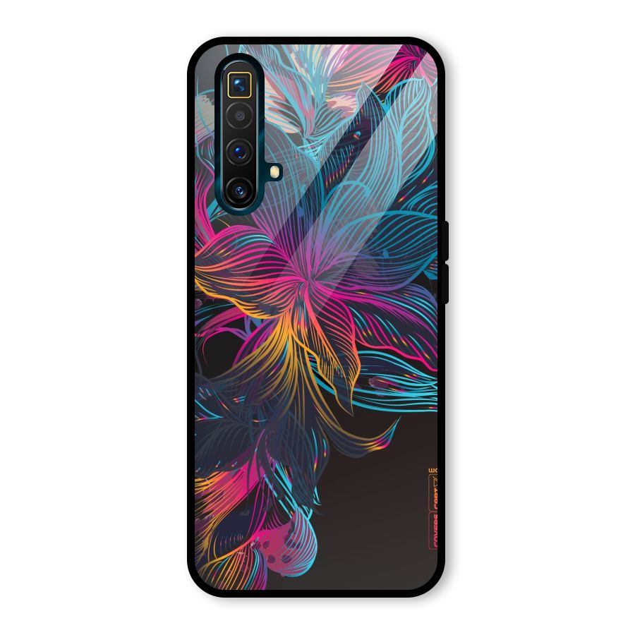 Multi-Colour Flowers Glass Back Case for Realme X3