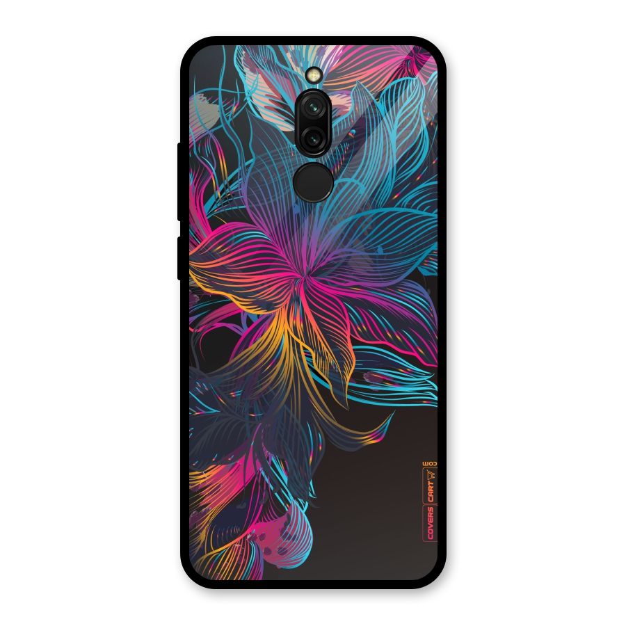 Multi-Colour Flowers Glass Back Case for Redmi 8