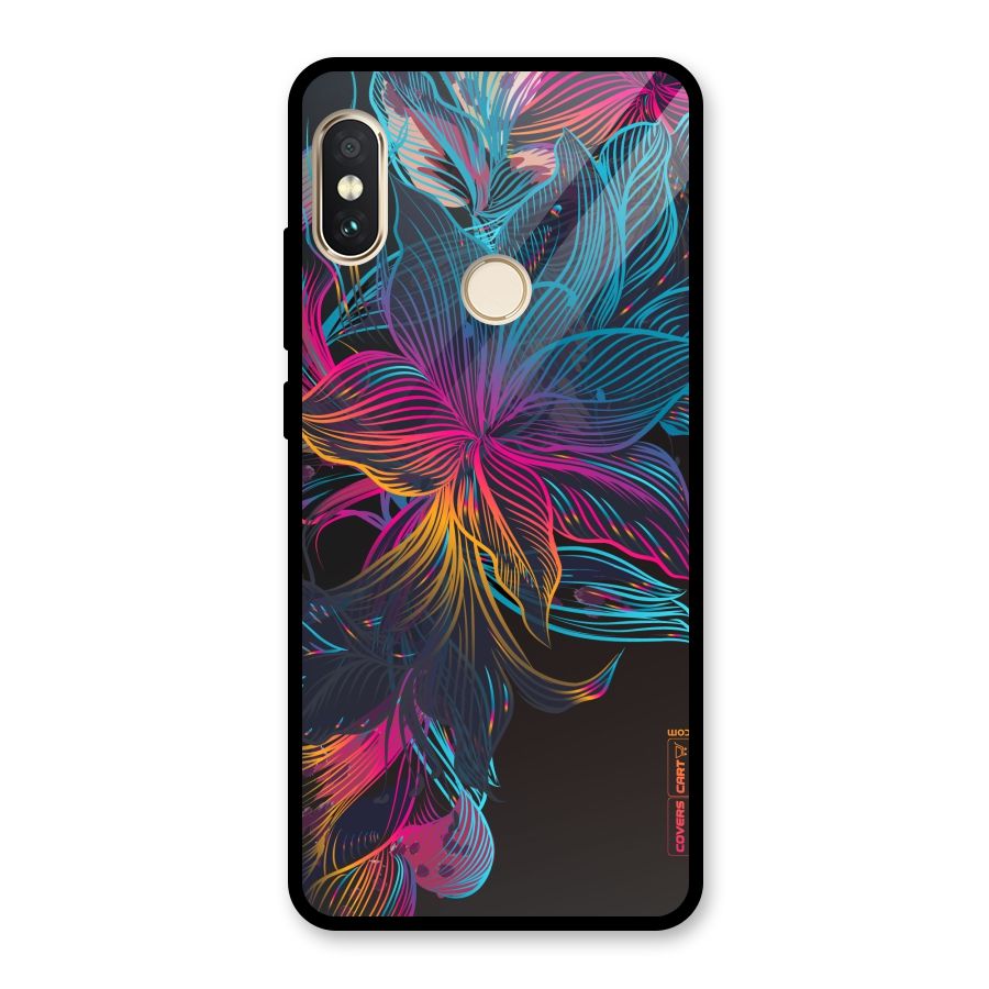 Multi-Colour Flowers Glass Back Case for Redmi Note 5 Pro
