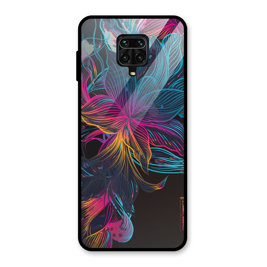 Multi-Colour Flowers Glass Back Case for Redmi Note 9 Pro