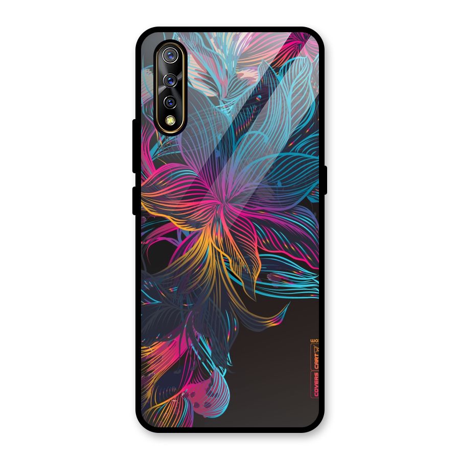 Multi-Colour Flowers Glass Back Case for Vivo S1