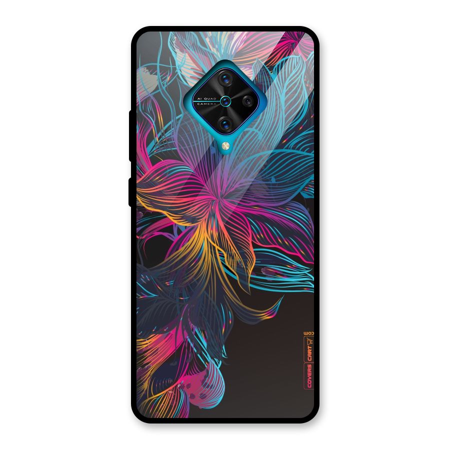 Multi-Colour Flowers Glass Back Case for Vivo S1 Pro