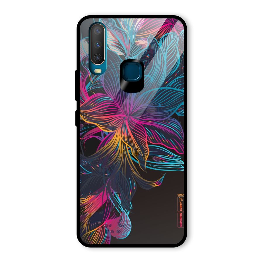 Multi-Colour Flowers Glass Back Case for Vivo U10
