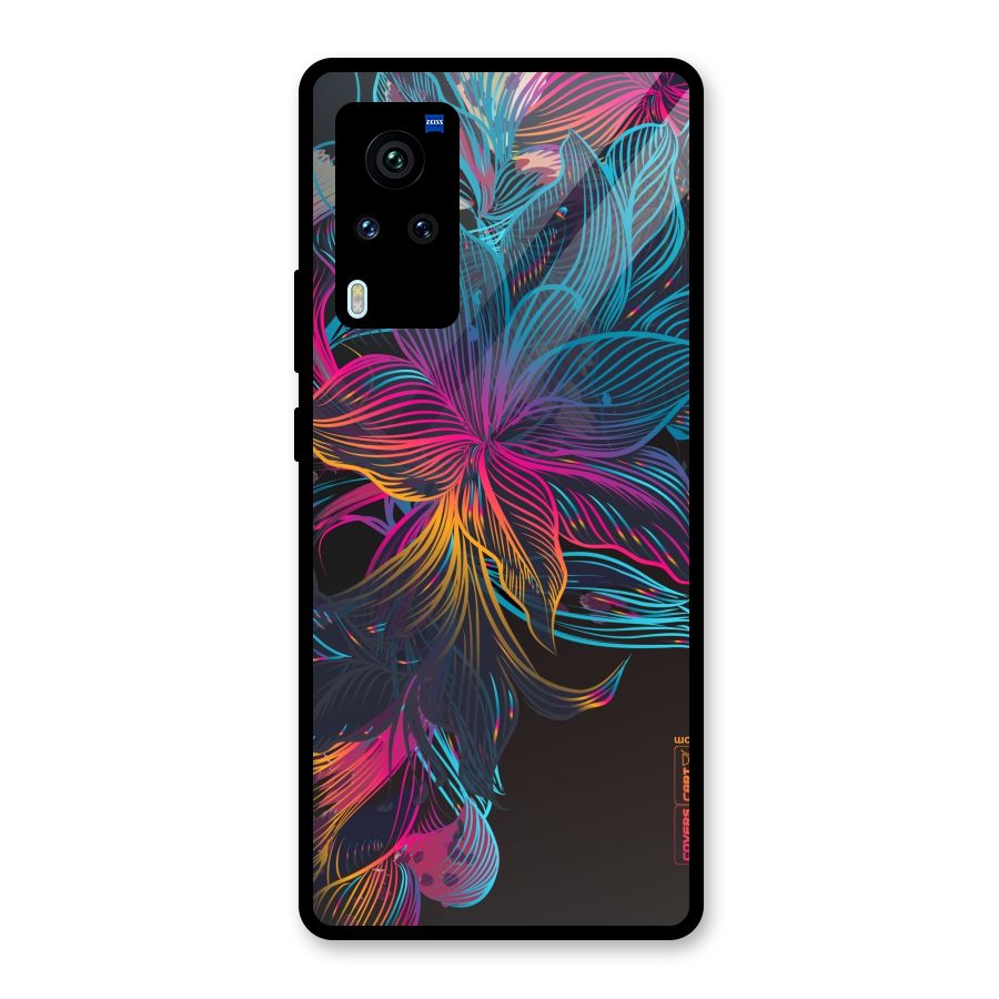 Multi-Colour Flowers Glass Back Case for Vivo X60 Pro