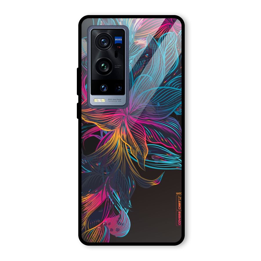Multi-Colour Flowers Glass Back Case for Vivo X60 Pro Plus