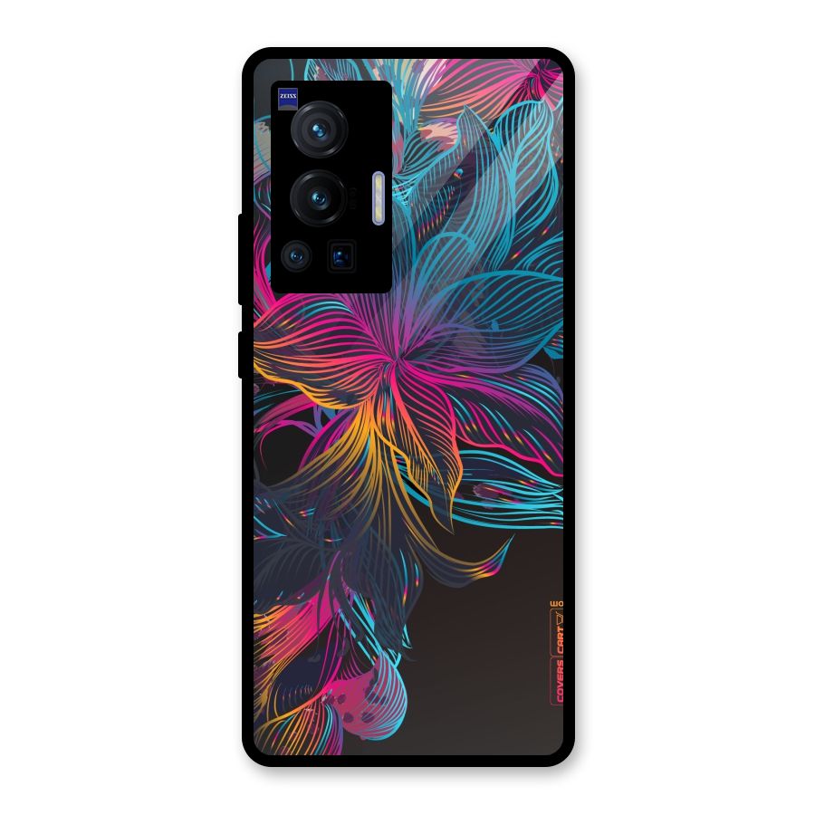 Multi-Colour Flowers Glass Back Case for Vivo X70 Pro