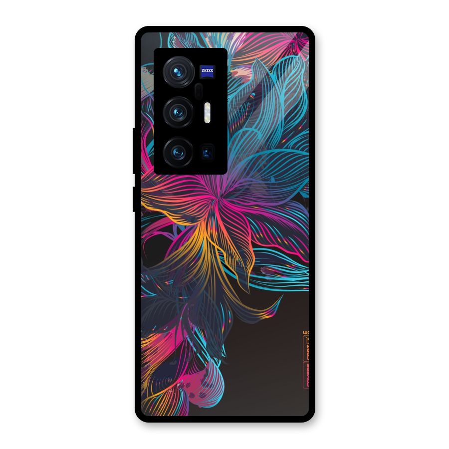 Multi-Colour Flowers Glass Back Case for Vivo X70 Pro Plus