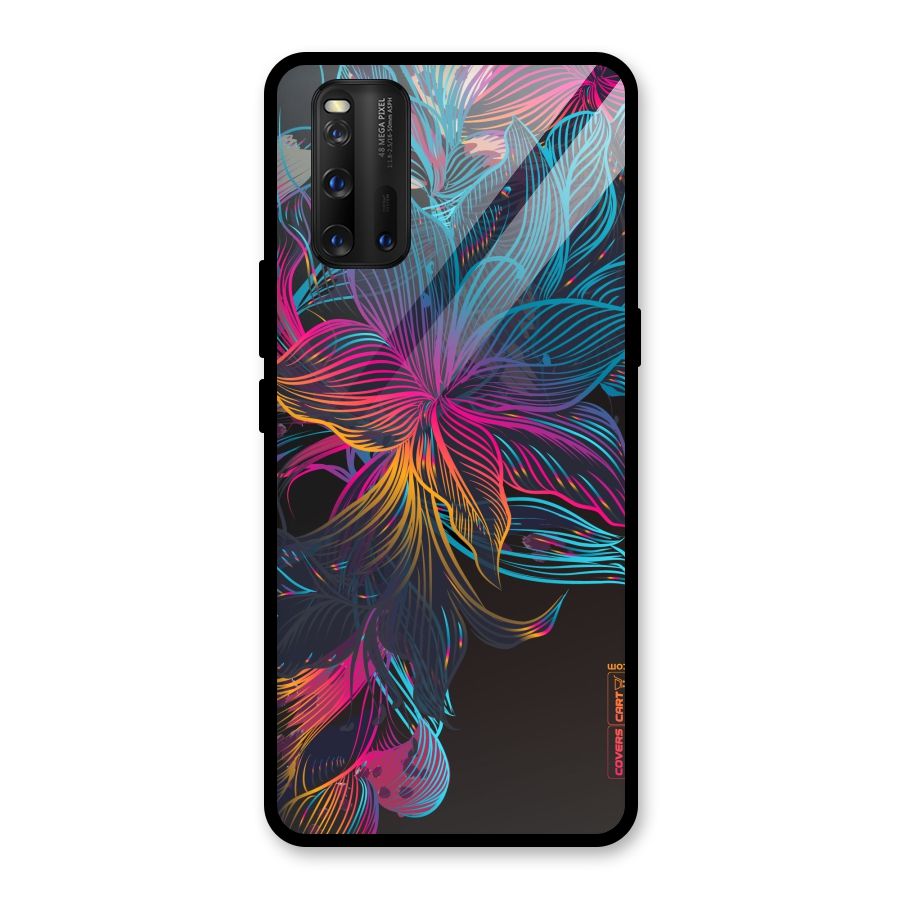 Multi-Colour Flowers Glass Back Case for Vivo iQOO 3