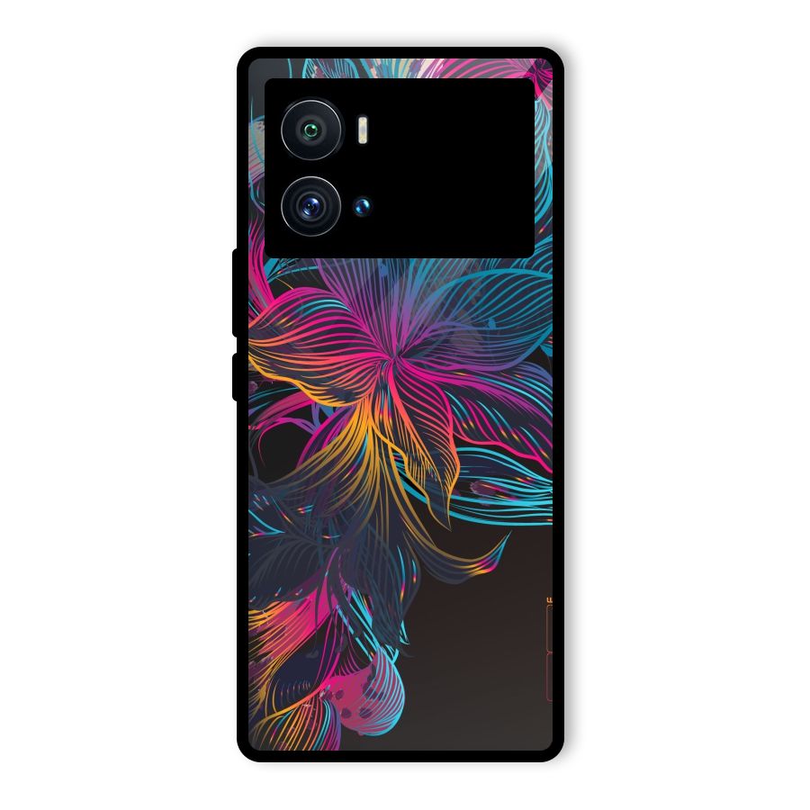 Multi-Colour Flowers Glass Back Case for Vivo iQOO 9 Pro