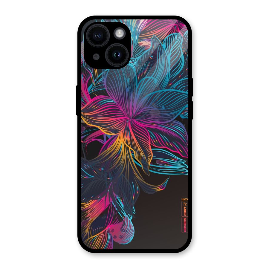 Multi-Colour Flowers Glass Back Case for iPhone 14