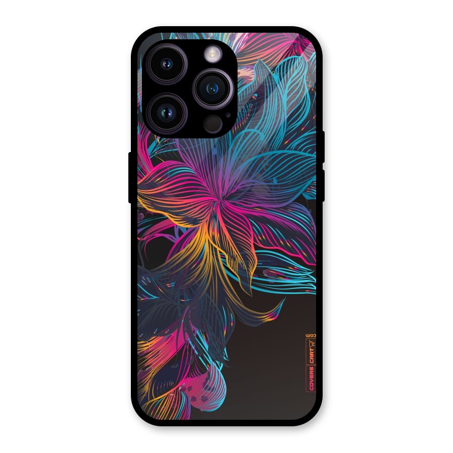 Multi-Colour Flowers Glass Back Case for iPhone 14 Pro Max