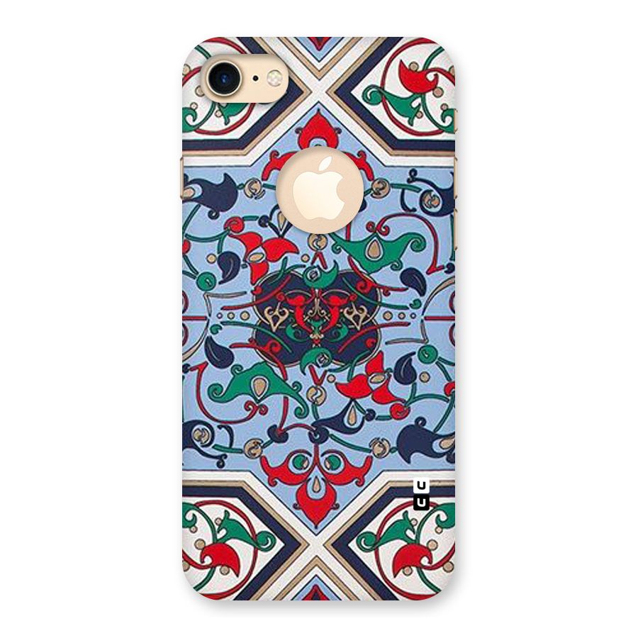 Multi Block Pattern Back Case for iPhone 7 Logo Cut