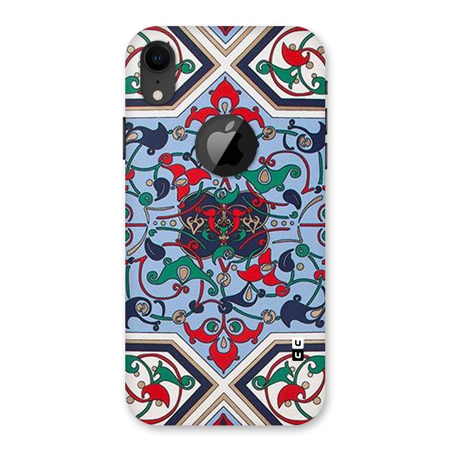 Multi Block Pattern Back Case for iPhone XR Logo Cut