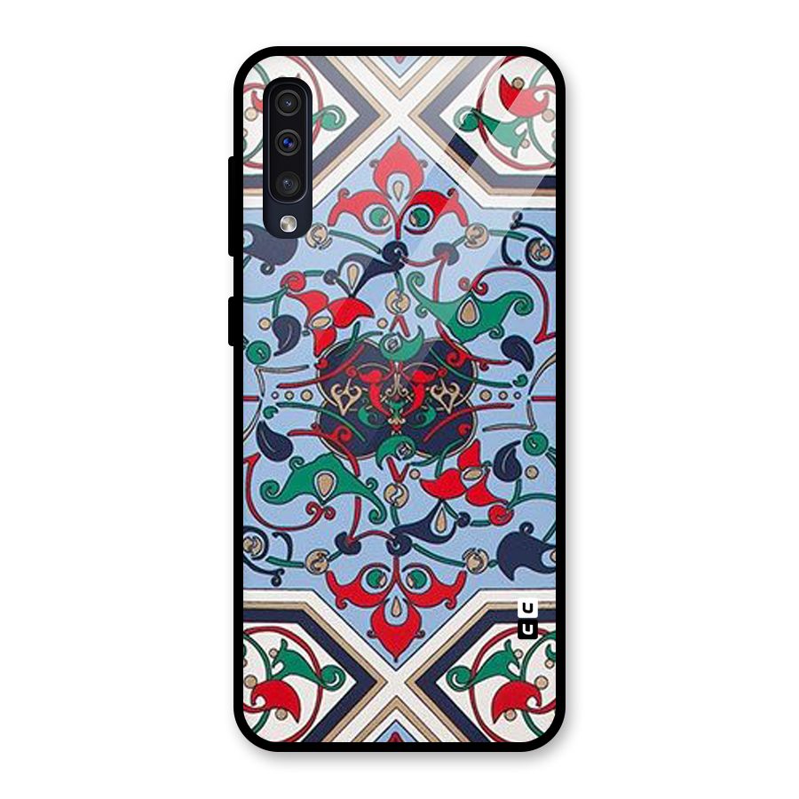 Multi Block Pattern Glass Back Case for Galaxy A50