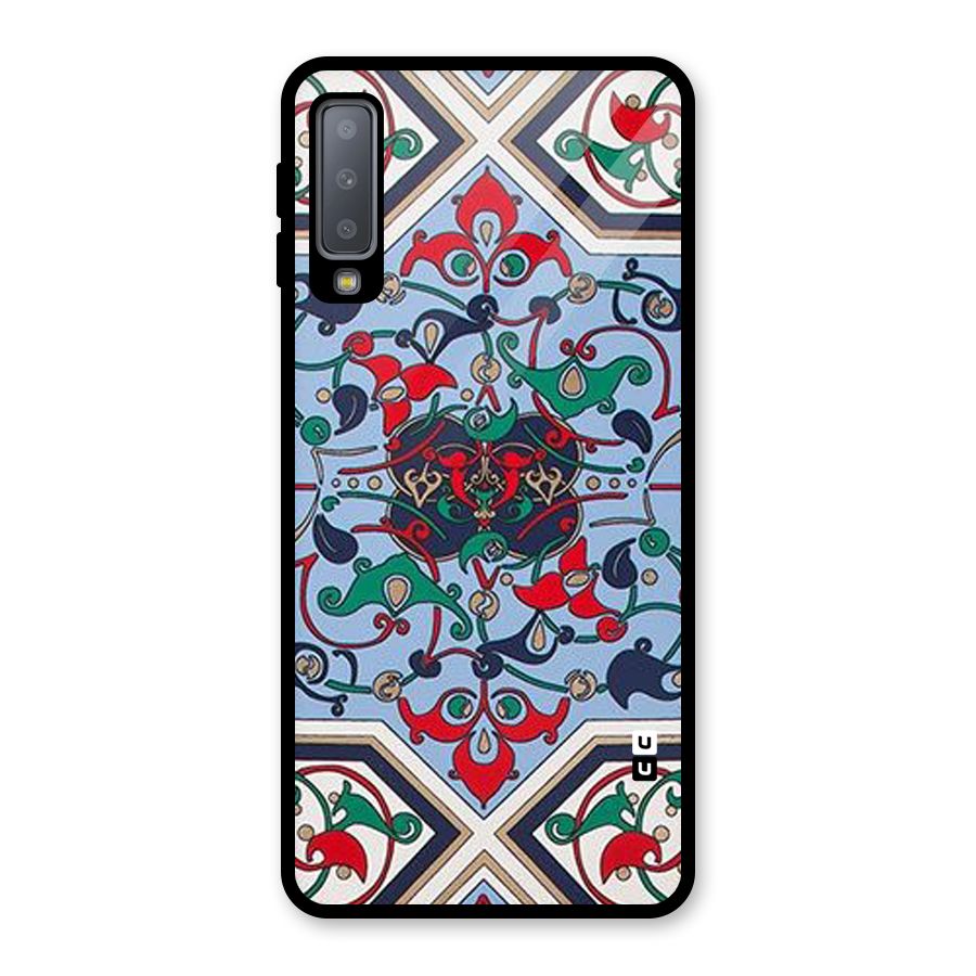 Multi Block Pattern Glass Back Case for Galaxy A7 (2018)