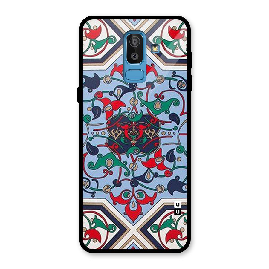 Multi Block Pattern Glass Back Case for Galaxy J8