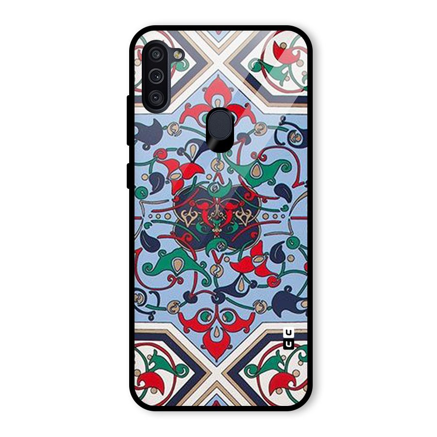 Multi Block Pattern Glass Back Case for Galaxy M11
