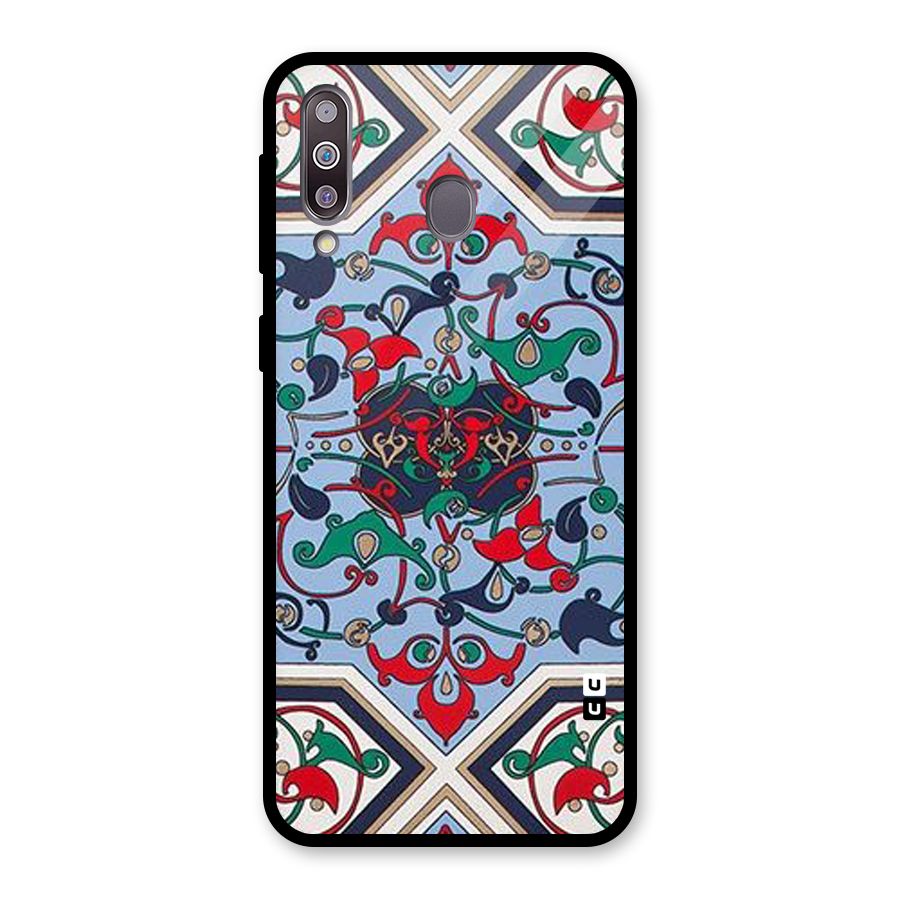 Multi Block Pattern Glass Back Case for Galaxy M30