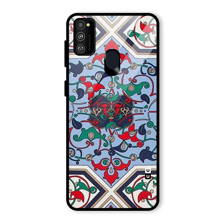 Multi Block Pattern Glass Back Case for Galaxy M30s