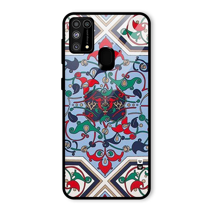 Multi Block Pattern Glass Back Case for Galaxy M31