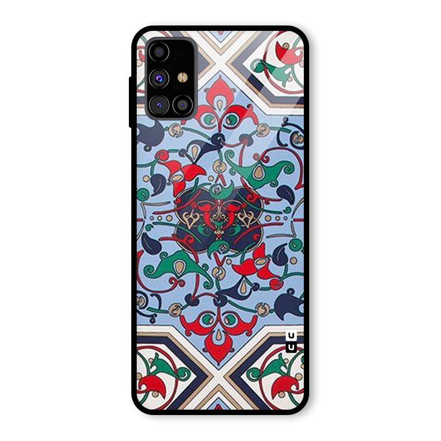 Multi Block Pattern Glass Back Case for Galaxy M31s