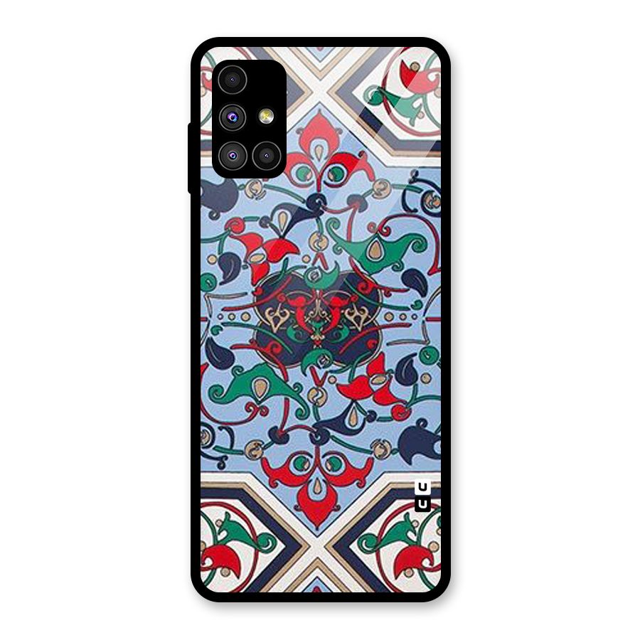 Multi Block Pattern Glass Back Case for Galaxy M51