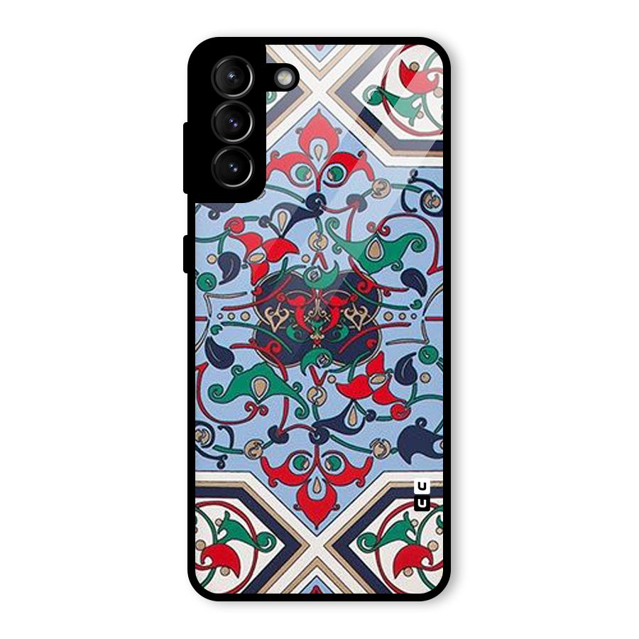 Multi Block Pattern Glass Back Case for Galaxy S21 Plus