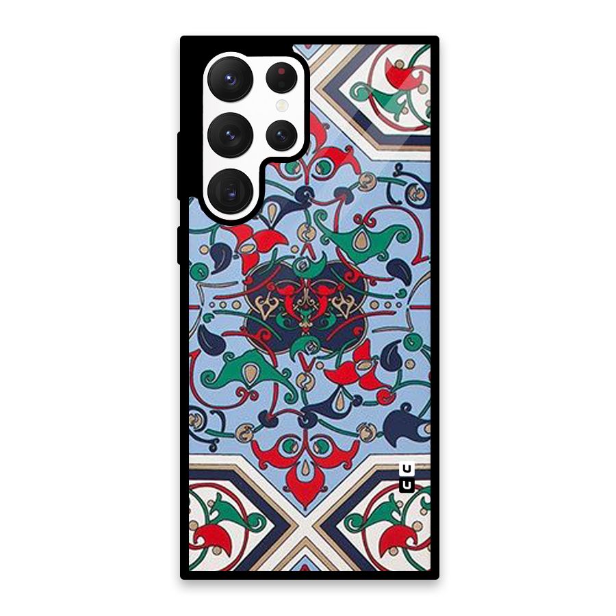 Multi Block Pattern Glass Back Case for Galaxy S22 Ultra 5G