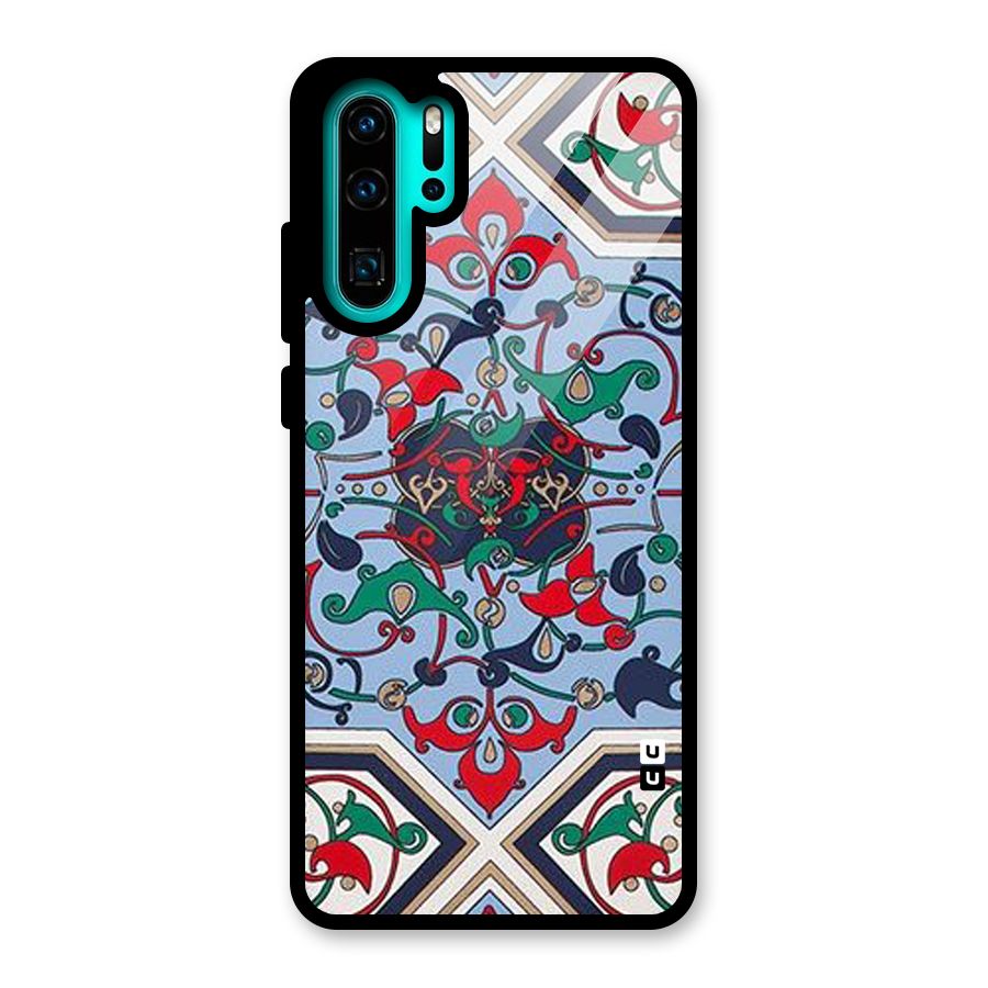 Multi Block Pattern Glass Back Case for Huawei P30 Pro